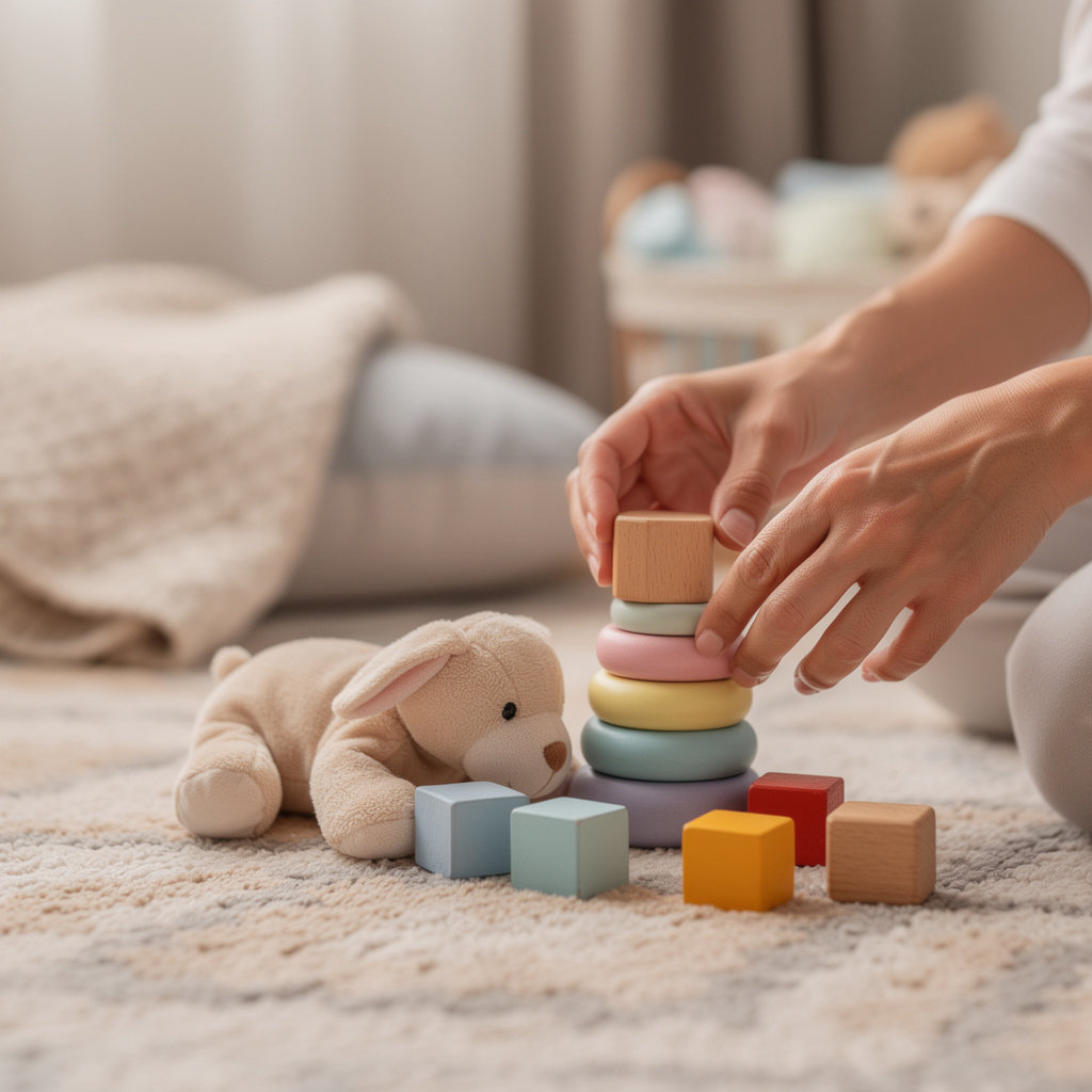 Baby Empire Family Daycare values in action: a caregiver and child sharing a nurturing moment in a safe, engaging environment